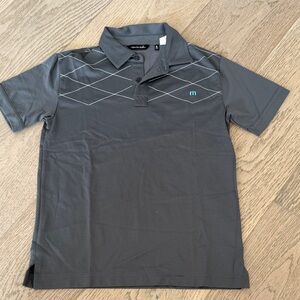 Travis Mathew Charcoal Polo with Teal Accent